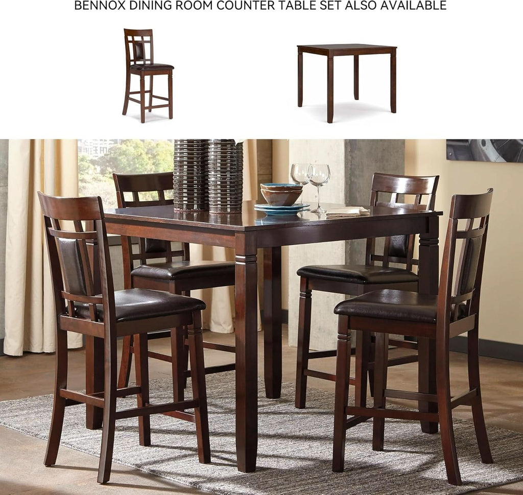 Brown Contemporary Engineered Wood Dining Table Set-4