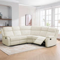 Off White Recliner Sectional Sofa Five Seats Living Room-1