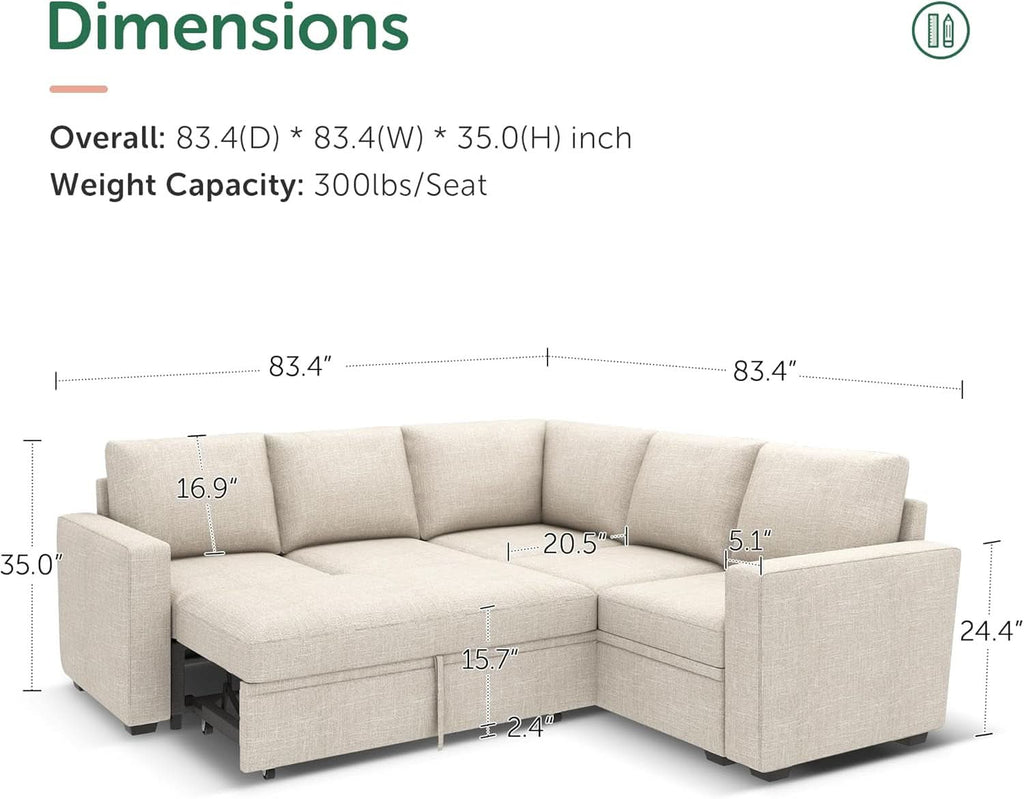 Modular Sectional Sleeper Sofa With Storage For Living Room-1